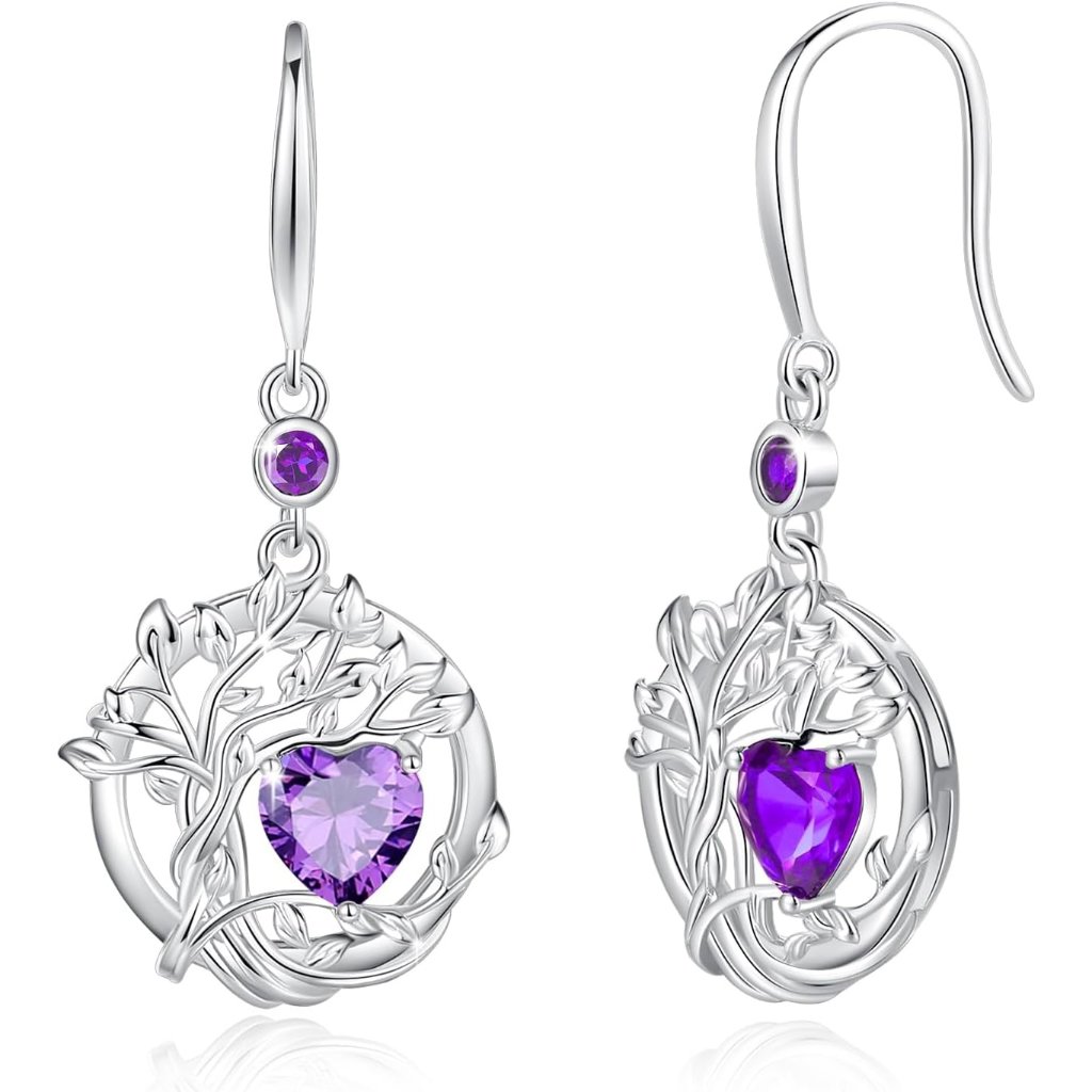 Women Silver Dangle Drop Earrings Sterling Dainty Gemstone Earring Jewelry